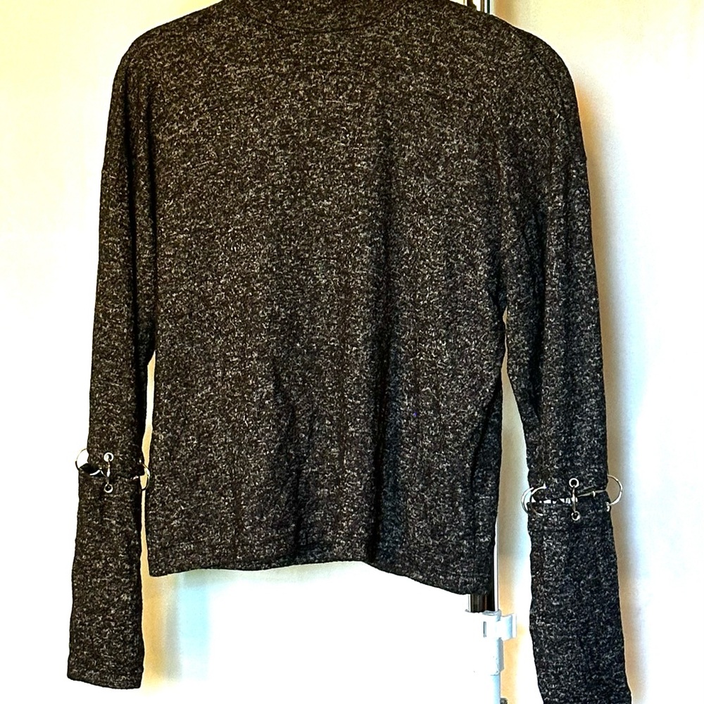 Planet Gold Heathered Black Long Sleeve Top